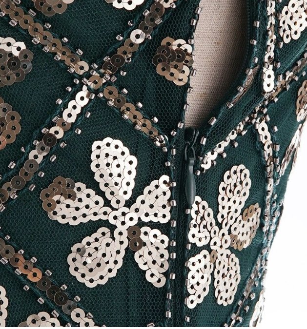 Złota Sukienka Vintage Plus Size Z Lat 20. XX Wieku