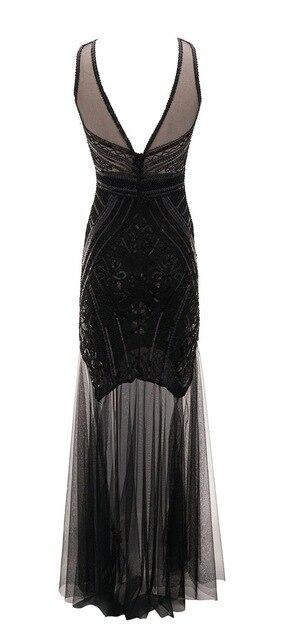 Długa Czarna Sukienka Vintage Z Lat 20. XX Wieku