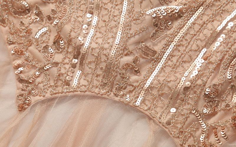 Długa Różowa Sukienka Vintage Z Lat 20. XX Wieku