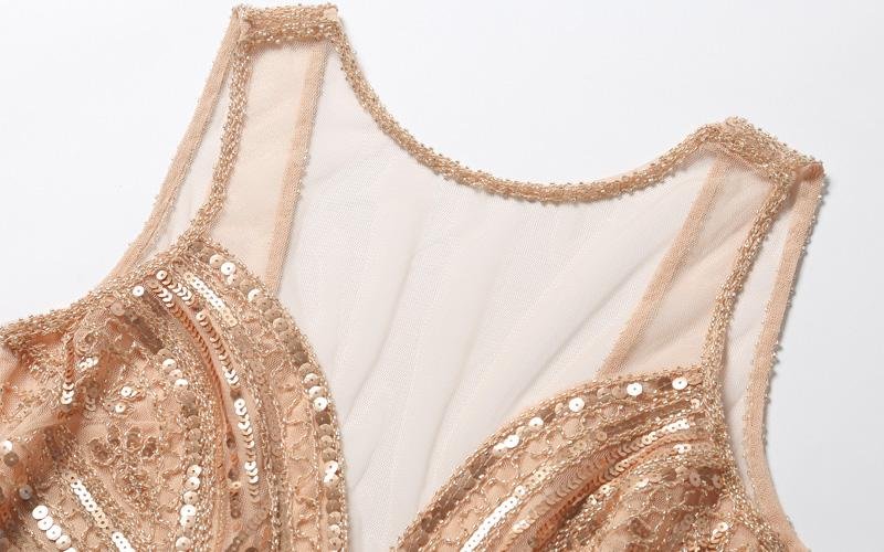 Długa Różowa Sukienka Vintage Z Lat 20. XX Wieku