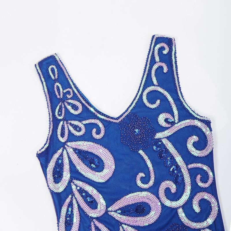 Niebieska Sukienka W Stylu Lat 20. XX Wieku