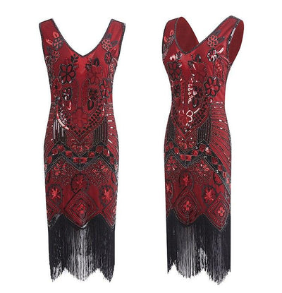Sukienka Vintage Z Lat 20. Paris Czerwona