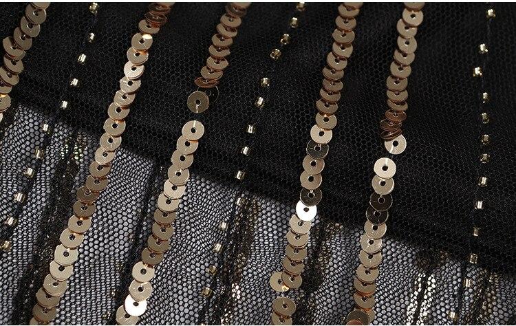 Czarna Złota Sukienka Retro Z Lat 20. XX Wieku