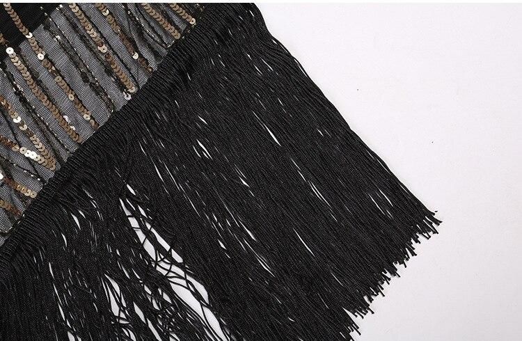 Czarna Złota Sukienka Retro Z Lat 20. XX Wieku