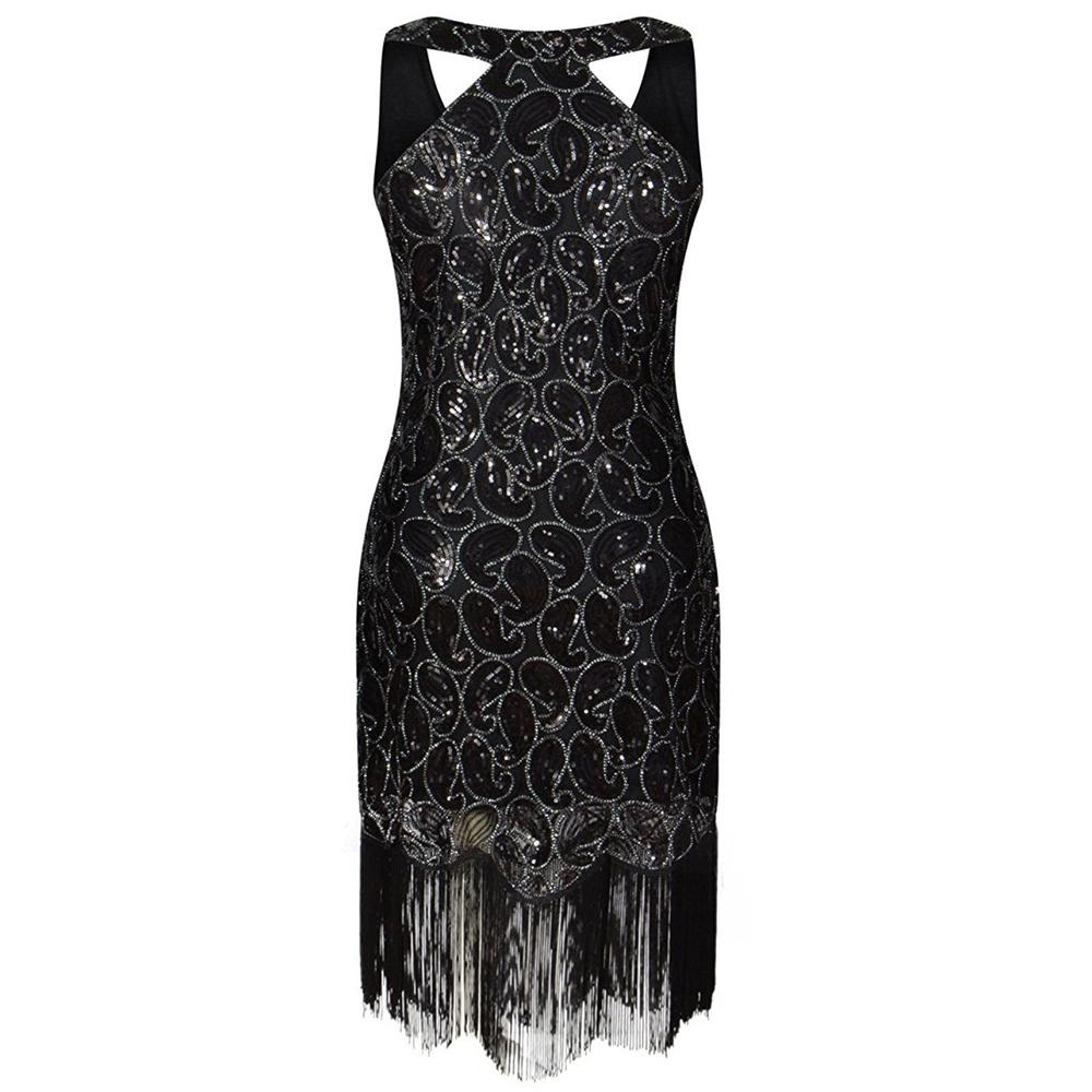 Seksowna Czarna Sukienka Vintage Z Lat 20. XX Wieku