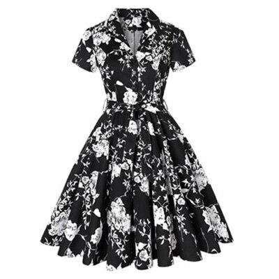 Sukienka Vintage Plus Size Czarno-Białe Lata 60