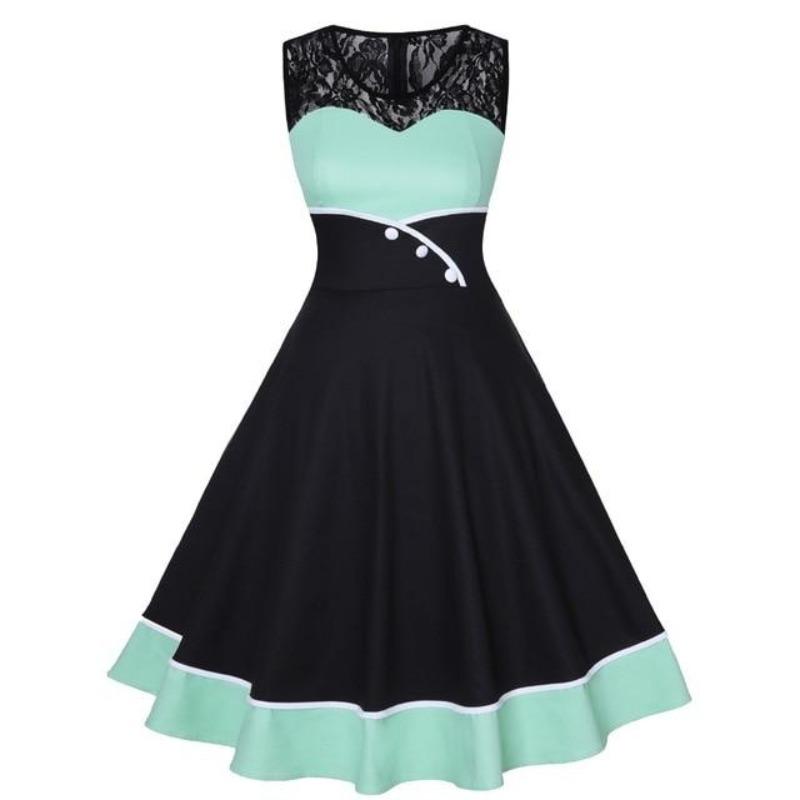 Pastelowa Koronkowa Sukienka Vintage Plus Size