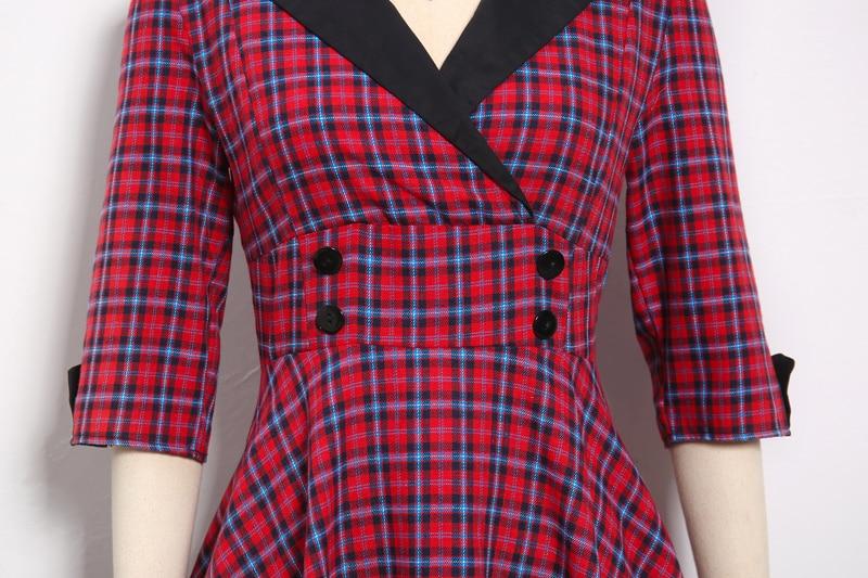 Czerwona Zimowa Sukienka Vintage