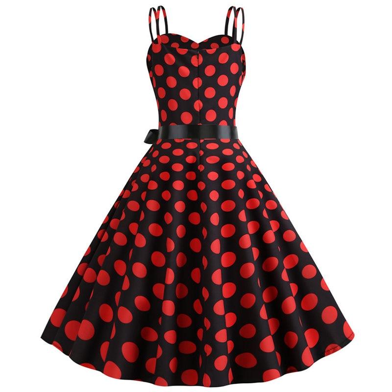 Sukienka Vintage Rockabilly W Czarne Czerwone Kropki