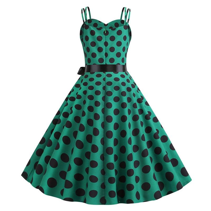 Sukienka Vintage Rockabilly Zielony Groszek