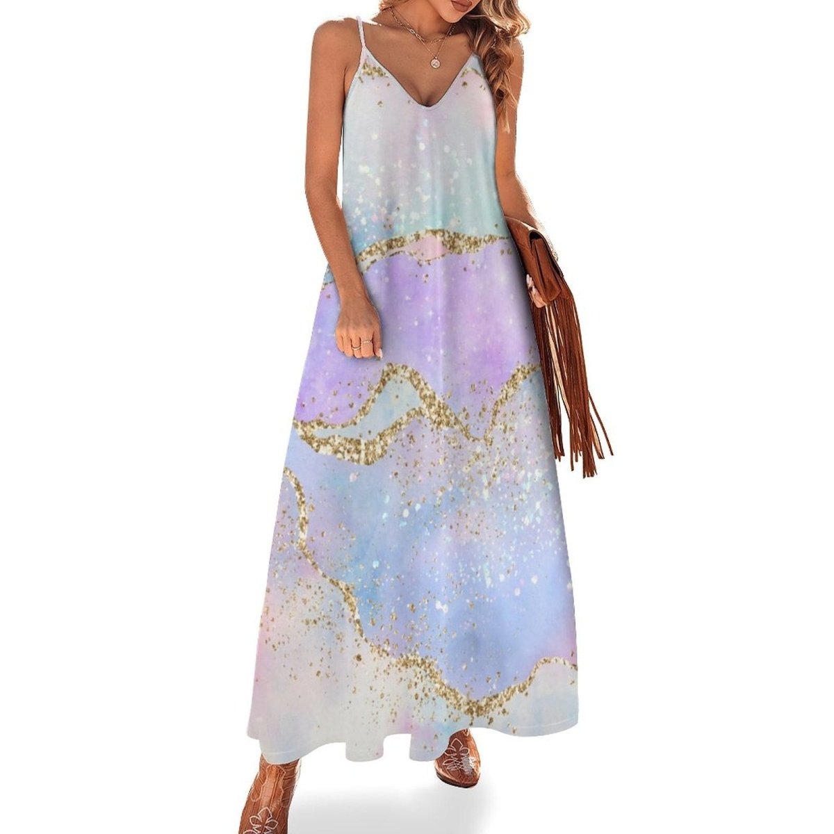 Seksowna Sukienka Maxi Z Lat 70