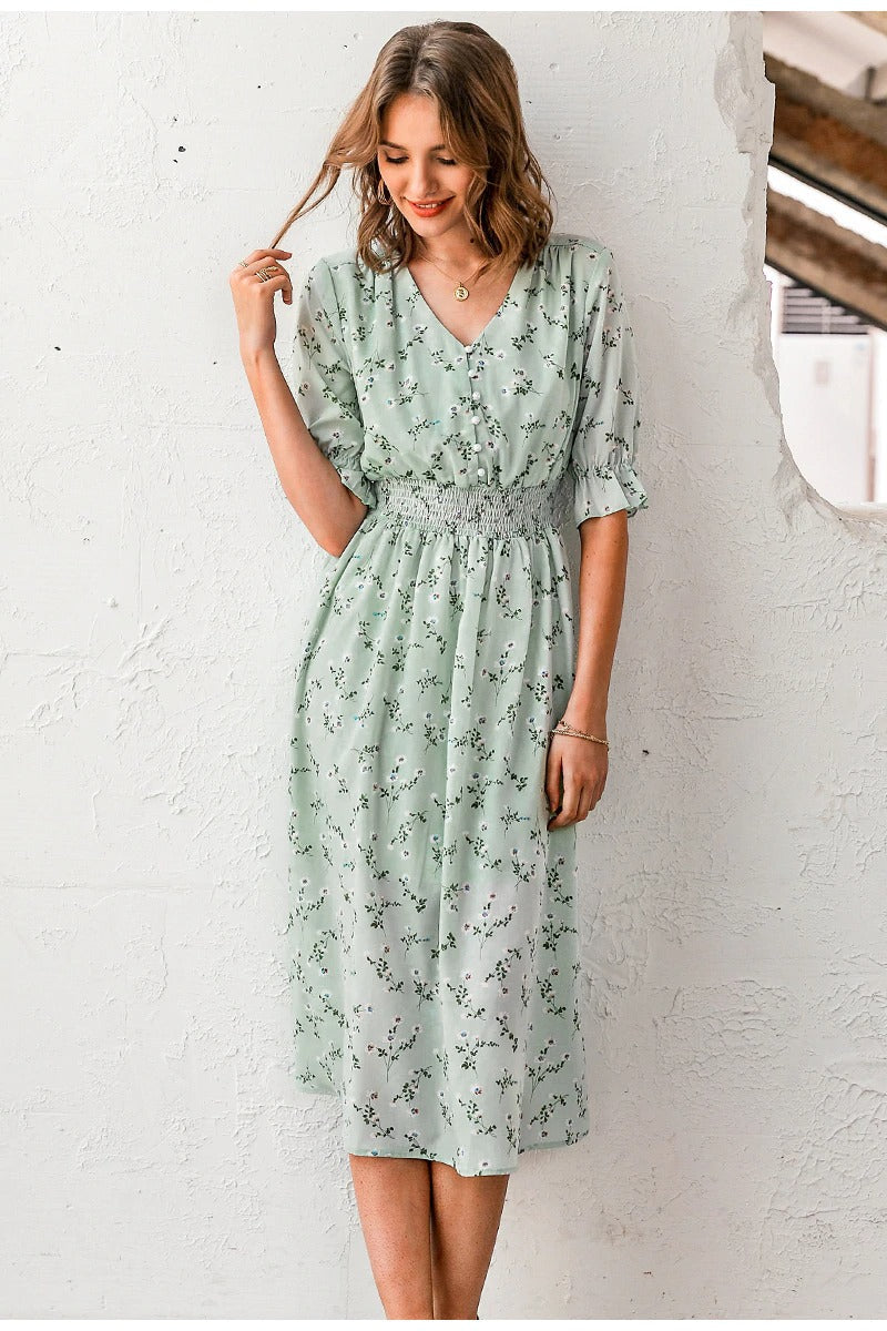 Sukienka Midi W Stylu Vintage