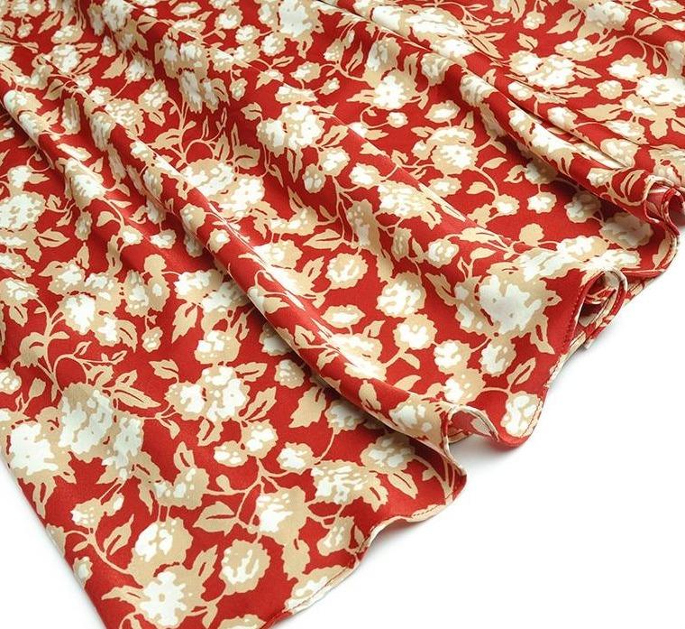 Czerwona Sukienka W Kwiaty W Stylu Vintage Z Lat 40