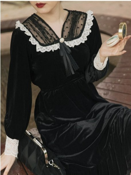 Czarna Sukienka W Stylu Vintage Z Lat 40